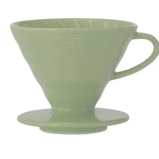 [VDC-02-SG-BB] Hario Ceramic Coffee Dripper V60-02 Smokey Green + 40 Filters