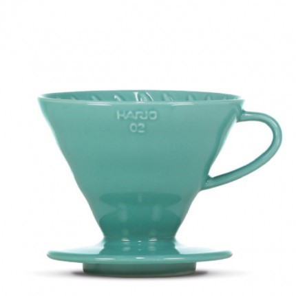 [VDC-02-TQ-BB] Hario Ceramic Coffee Dripper V60-02 Turquise Green + 40 Filters  